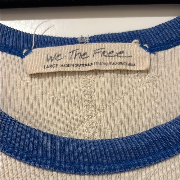 We The Free Cream and Blue Sleeveless Tank Top - Picture 2 of 4